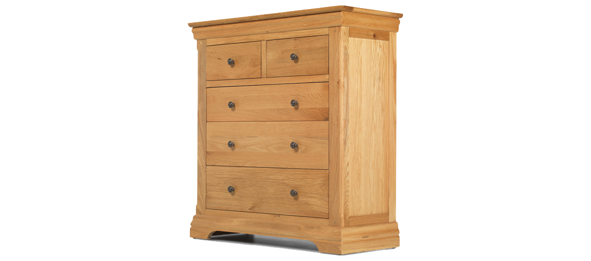 Constance Oak 2 Over 3 Chest Of Drawers Quercus Living